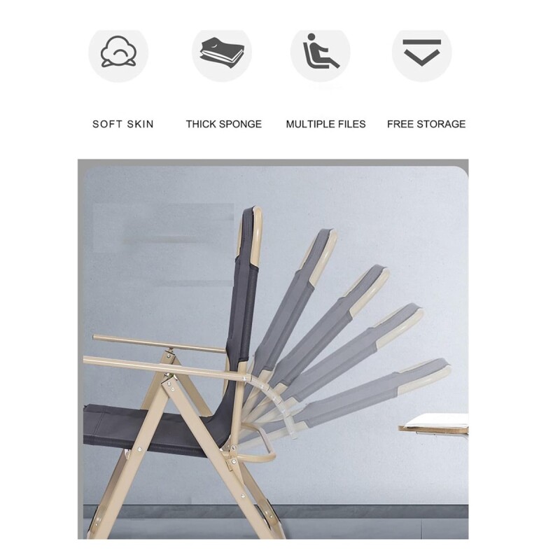 Silla Plegable Reclinable Almohadón Computadora-jardín-hogar Negro Lisa Silla Plegable Reclinable Almohadón Computadora-jardín-hogar Negro Lisa