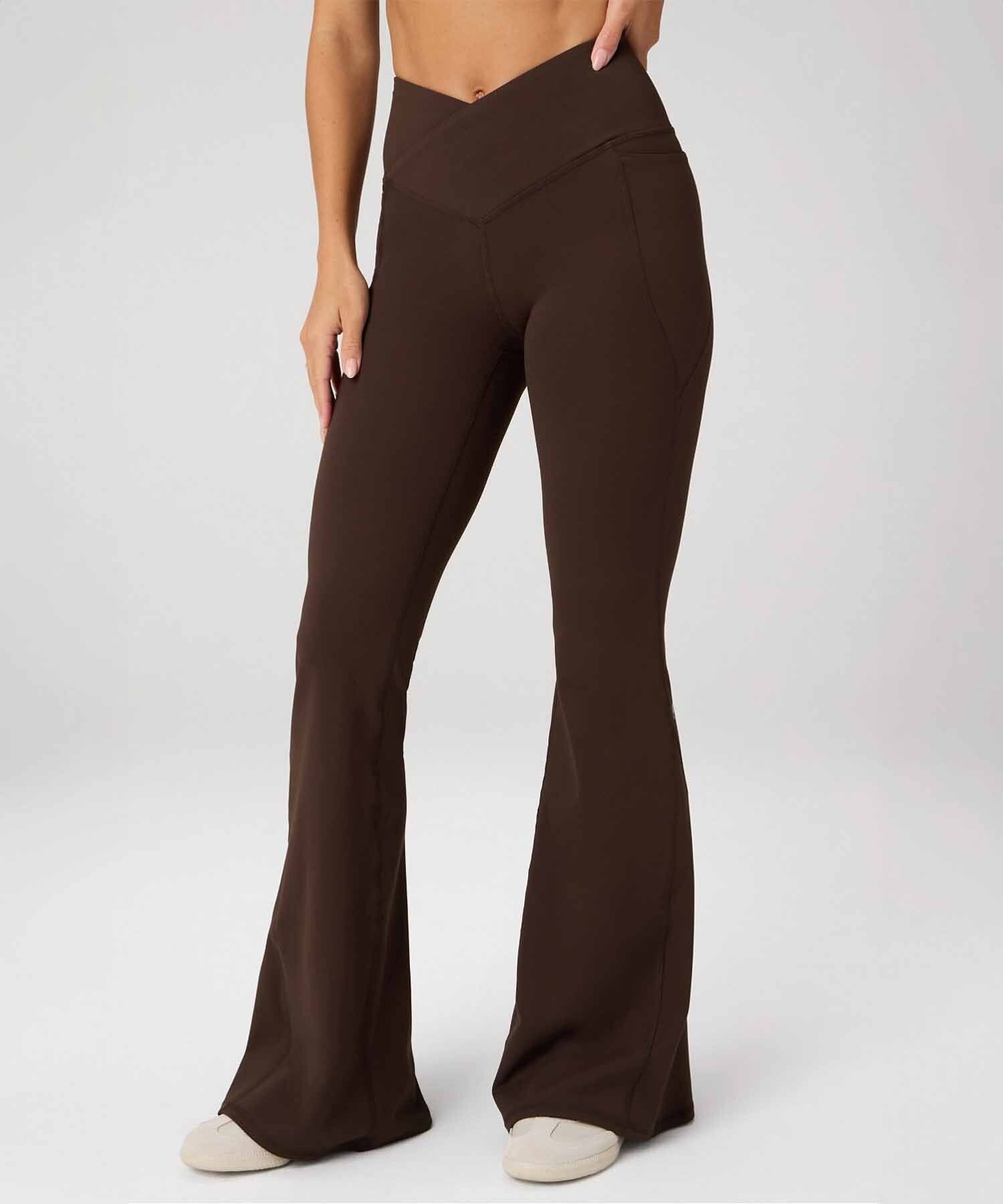 Leggings Flare Oasis PureLuxe High-Waisted Crossover Mujer Cacao
