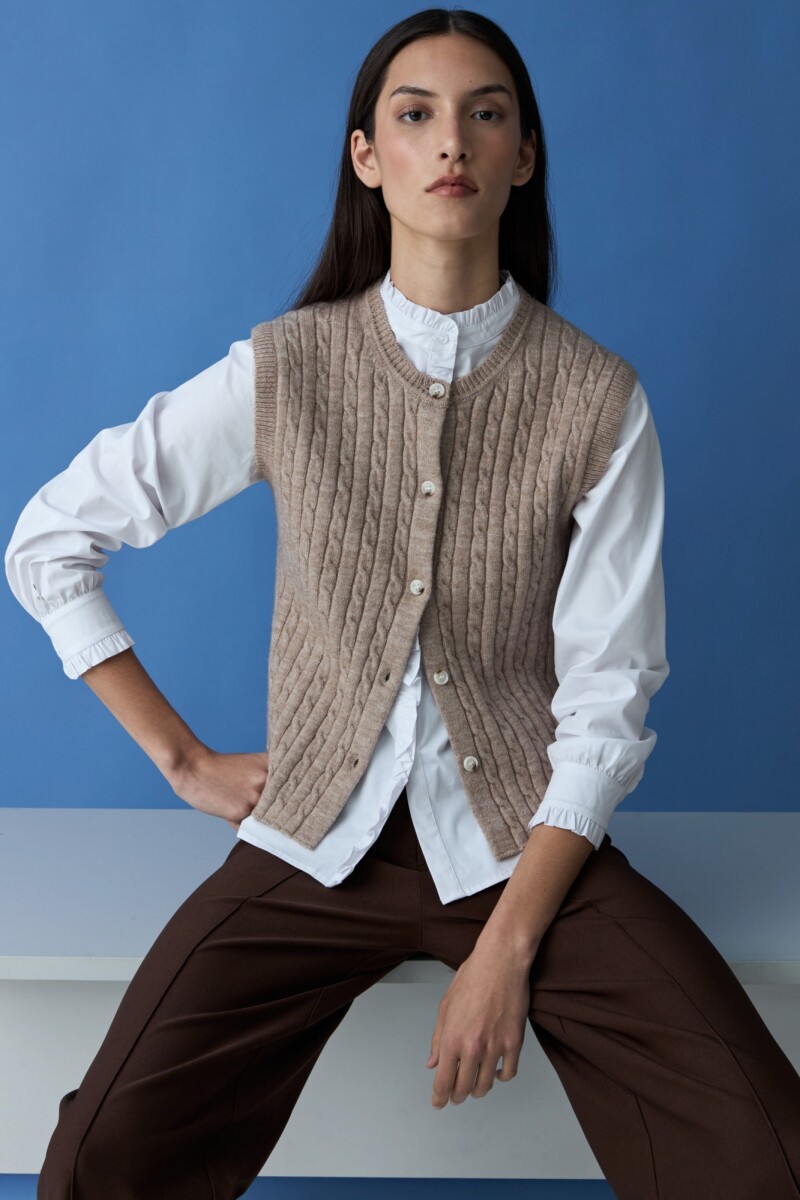 Chaleco estructuras - tostado melange 