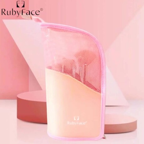 Set Completo Brochas Pinceles Maquillaje 10 Pzas con Estuche Rosa