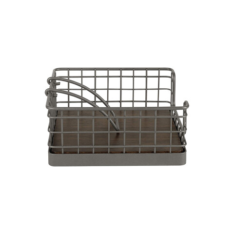 Servilletero horizontal tipo canasta color gris TV0649