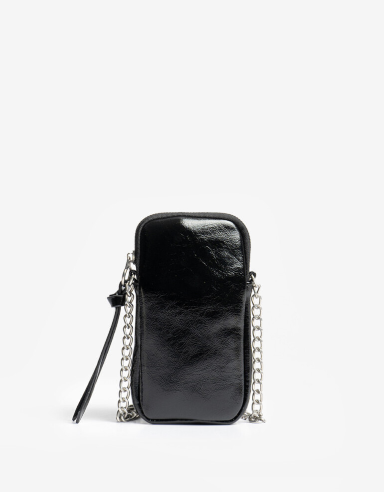 Marro chica varios Portacelular Efecto Charol - Negro