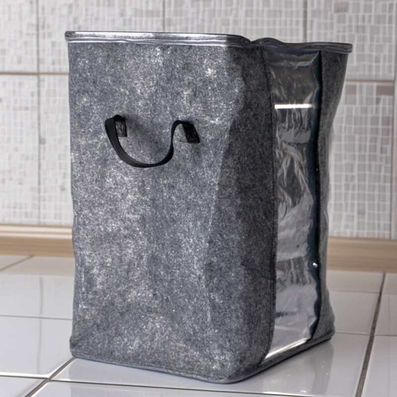ORGANIZADOR CON TAPA FIELTRO GRIS 43x35x60CM ORGANIZADOR CON TAPA FIELTRO GRIS 43x35x60CM