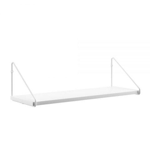 Estante de pared madera y hierro - 1 piso Blanco