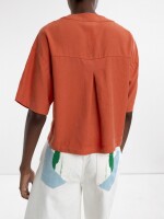 Camisa Manga Corta 100% Lyocell naranja