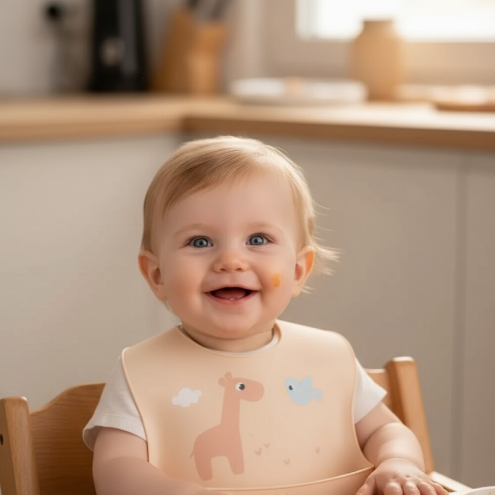 Babero silicona BUBA cloudy rosado