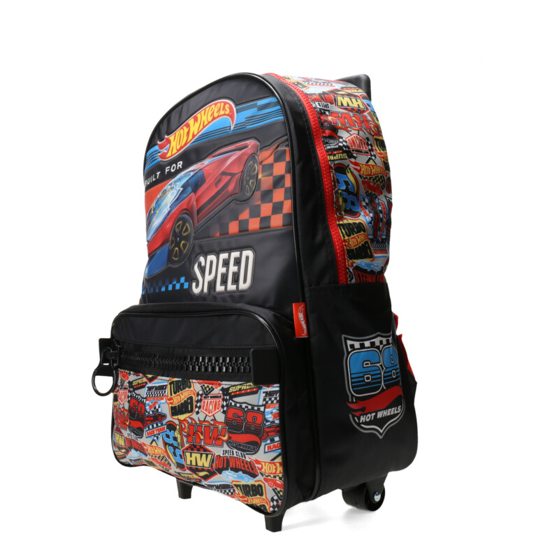Mochila Hot Wheels C/Carro Speed Big Negro - Rojo