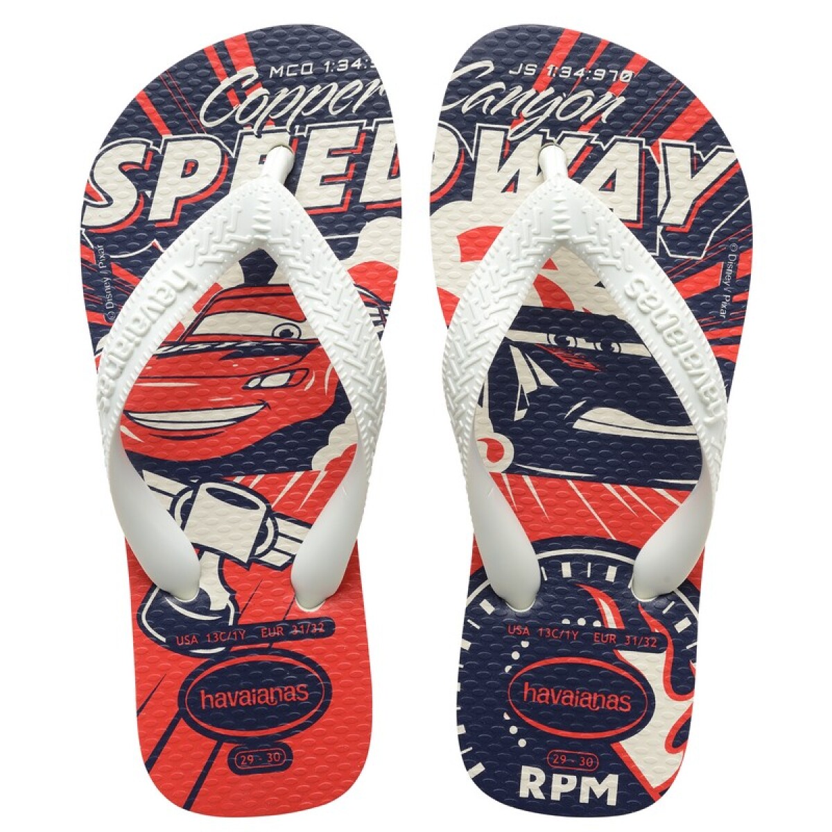 Ojotas Havaianas Kids Cars - Blanco 