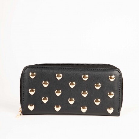 BILLETERA HEART STUD Negro