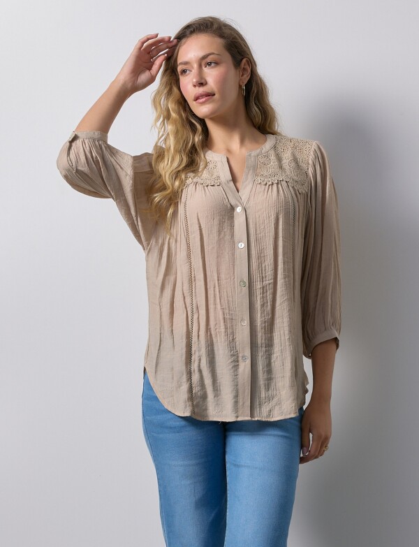 Blusa Crochet BEIGE