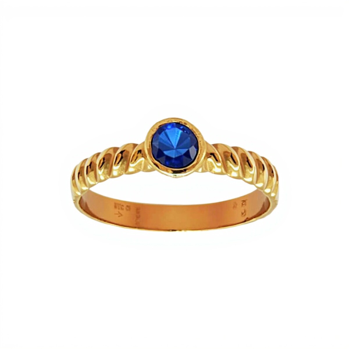 Anillo Solitario-Oro Bajo-Piedra Zafiro-AN8104 - conpiedra 