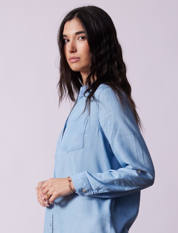 Camisa Lyocell Bolsillos JEAN CLARO