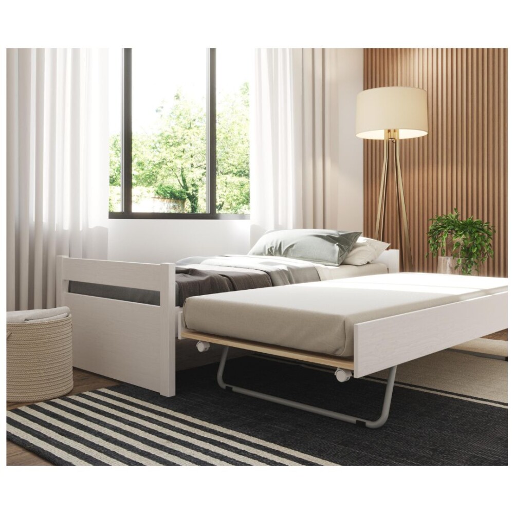 Cama Marinera Doublé 1 Plaza Madera Maciza - Linea Funcional Blanco