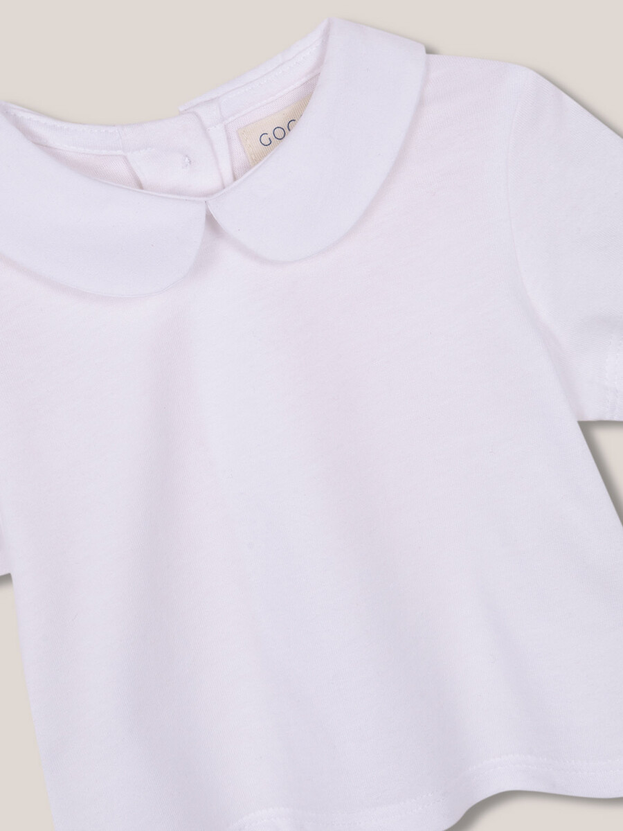 Camiseta Con Cuello Bebe Blanco