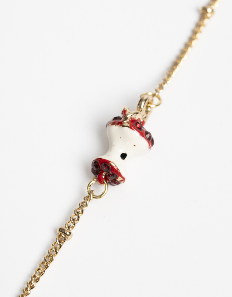 Cadena Corta con Dije Color Cadena Corta Dije Fruta - Rojo Medio