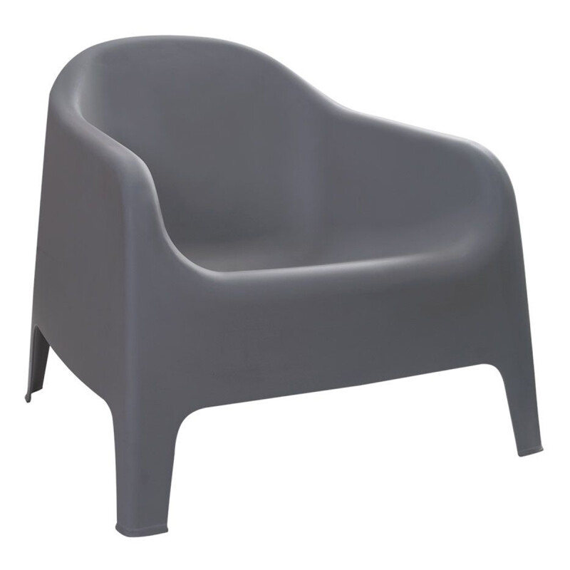 4 Sillones Skarpo + Mesa redonda Puket GRIS