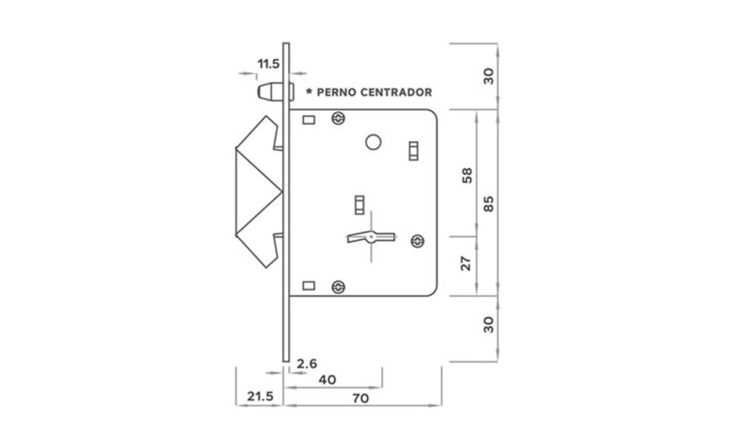 Cerrojo Para Puerta Corrediza 4015 — Montecuir