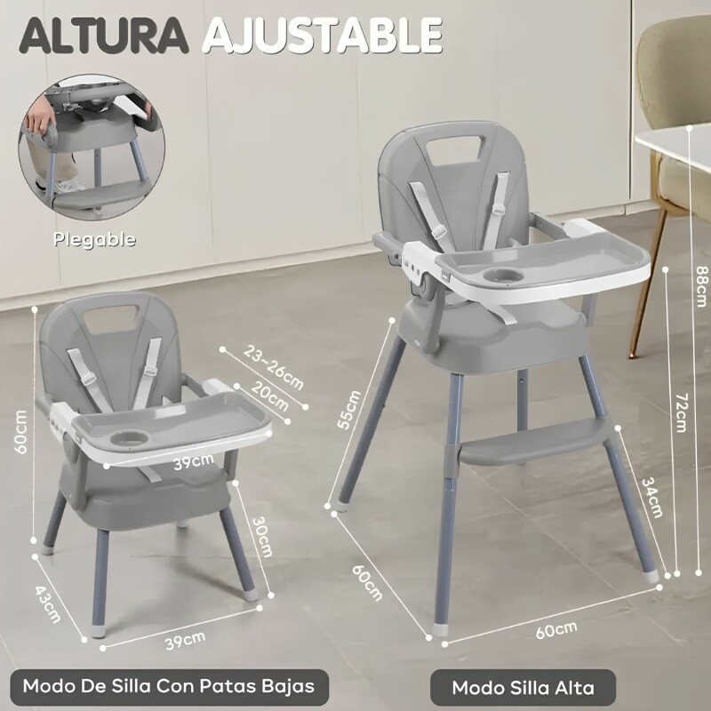 Silla de bebé multiuso, practica y cómoda 3 en 1 Rosado