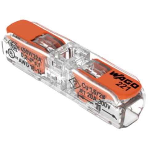 CONECTOR/EMPALME RAPIDO WAGO 221/2411 - 0,5 A 4MM2 - CONEX SERIE CONECTOR/EMPALME RAPIDO WAGO 221/2411 - 0,5 A 4MM2 - CONEX SERIE