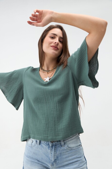 BLUSA MANGA CORTA NIGELLA Verde