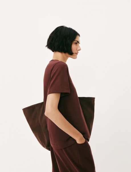 CAMISETA MANGA CORTA SUPER COTTON MARRÓN