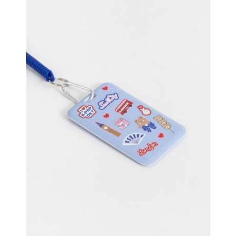 Llavero Y Charm Portatarjeta ''k Pop'' Azul Celeste