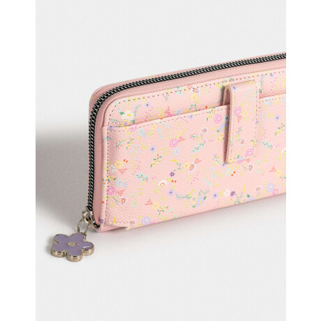 Billetera Fichero Crudo Estampado Flores