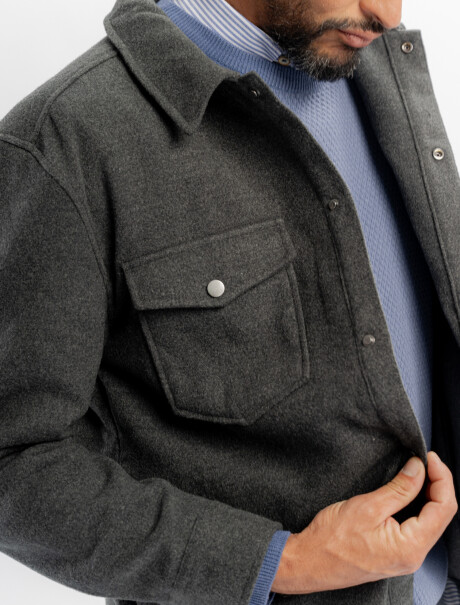 Sobrecamisa paño lisa gris