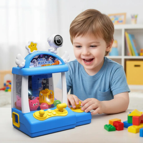 Máquina Atrapa Premios Infantil Con Luces Sonidos Astronauta Azul