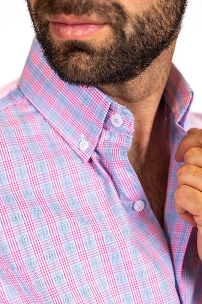 Camisa Escocesa Rosada y Celeste