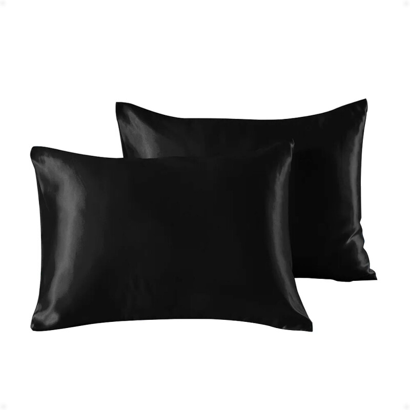 Funda Almohada De SatÃ­n SatÃ©n Tipo Seda Suave Negro