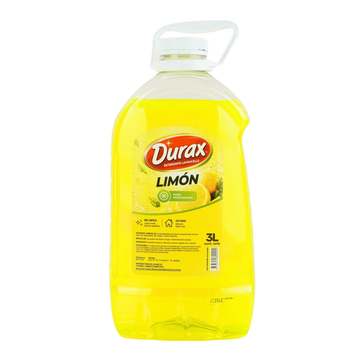 DETERGENTE LAVAVAJILLA DURAX 3 LT LIMON 