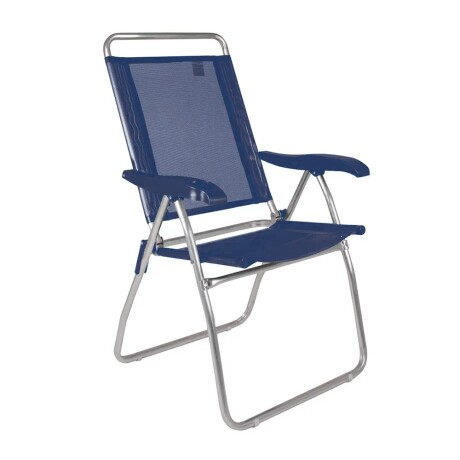 Set Silla Playa Pleg 4Pos + Mesa Bandeja Lateral Divisiones Azul Marino