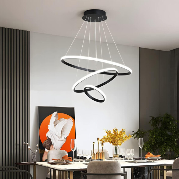 Lámpara colgante LED 90W 3 aros luz hacia afuera IX4596