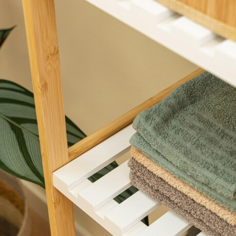 Estantería bambú de 3 estantes - 29x50x81cm Blanco