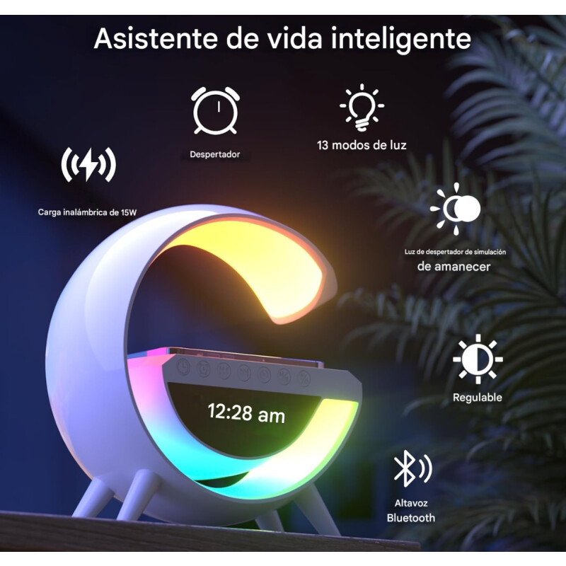 Lámpara G-speaker De Sonido Bluetooth Cargador Chica Blanco