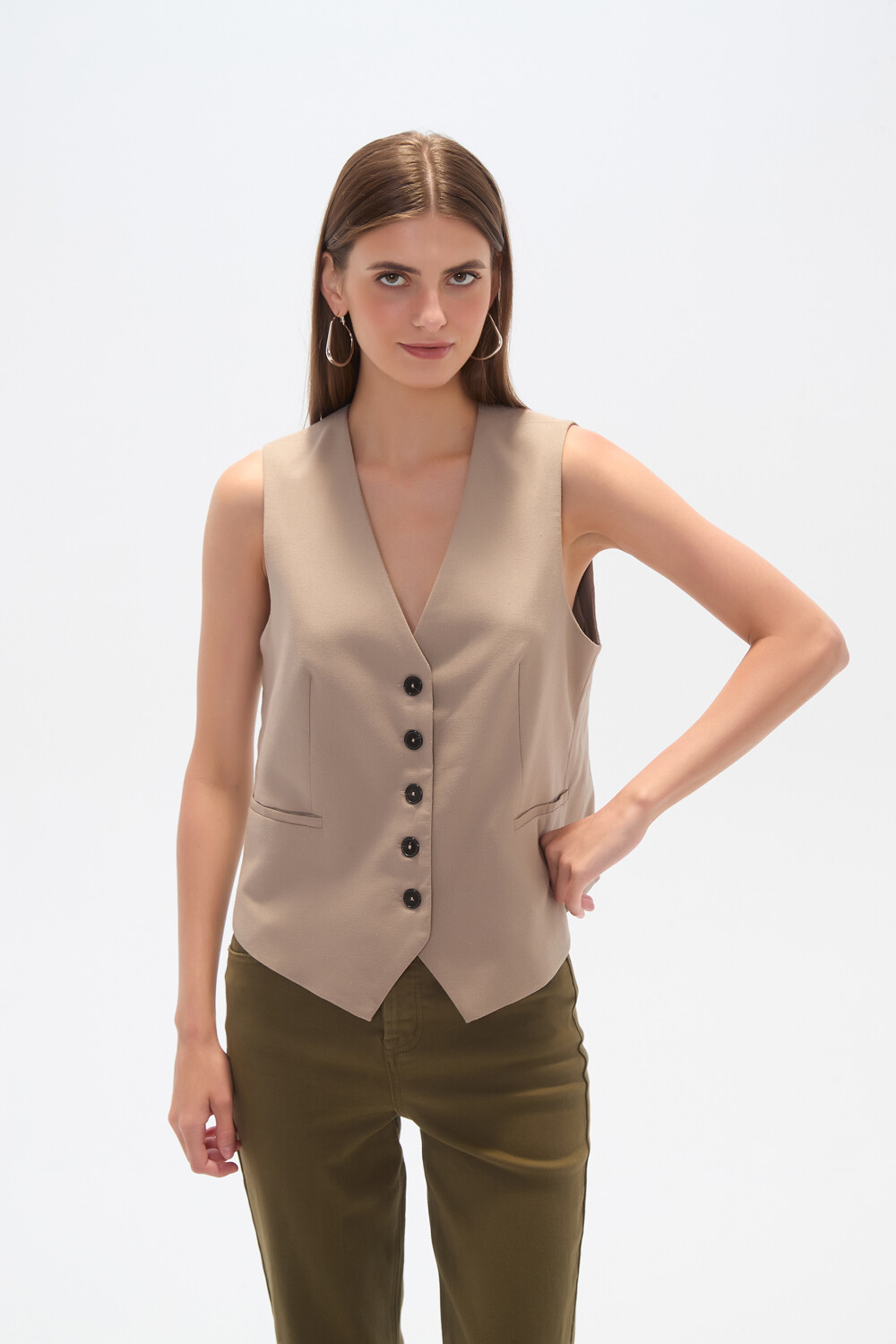 Chaleco Elira Taupe Claro