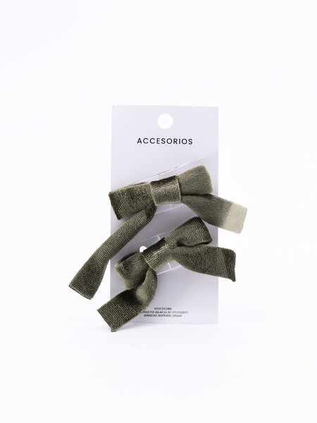 BROCHE MOÑAS SET X 2 VERDE OSCURO