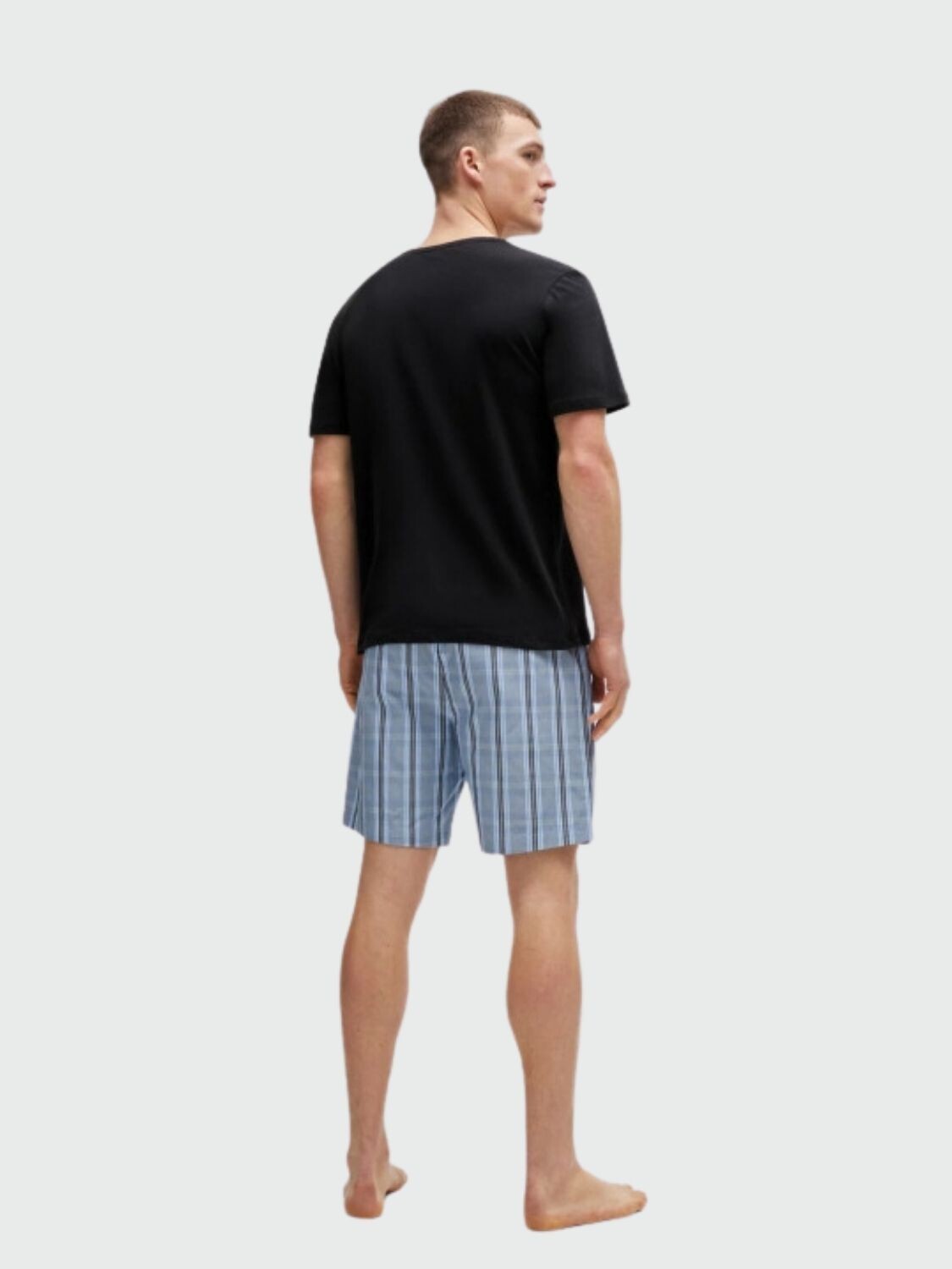Hugo Boss - Set de pijama con remera de manga corta y shorts, URBAN Celeste