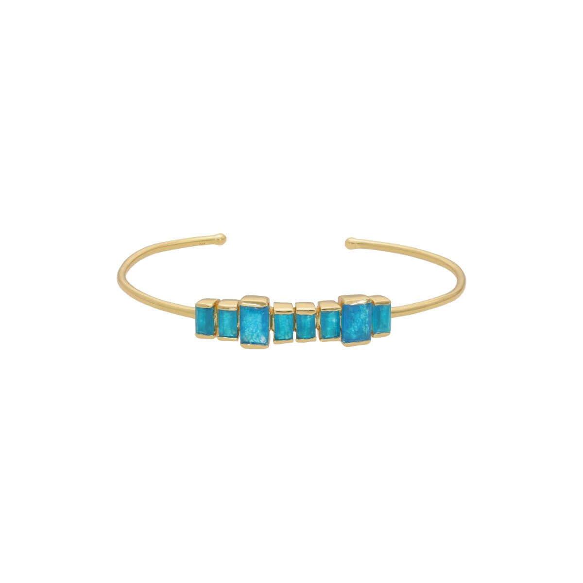 Pulsera Karvik Jade negro Plata 925 bañada de oro 18k 