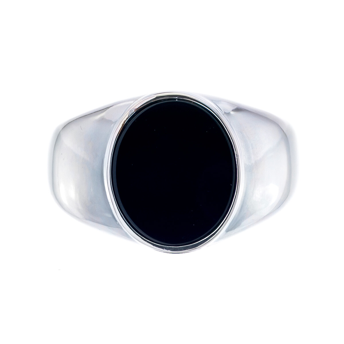 Anillo de plata 925 con ágata negra. 