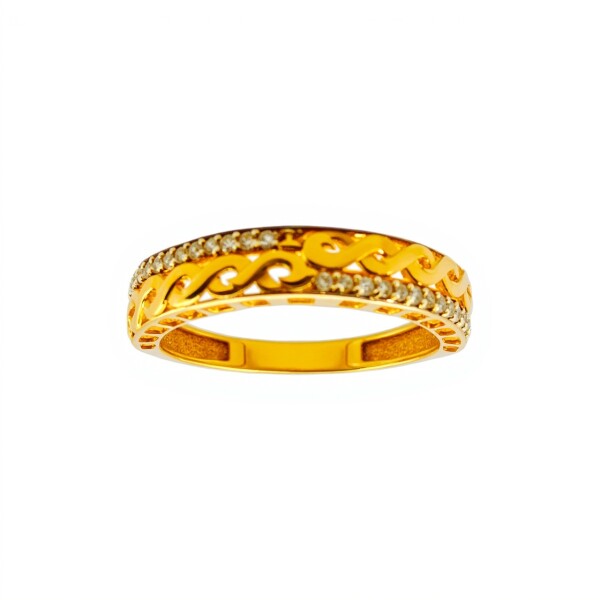 Anillo infinito-Oro bajo-Piedra Zirconia-AN8043 conpiedra