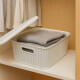 Caja organizadora símil ratán 12,5lt BLANCO