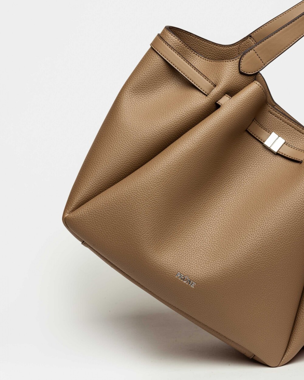 Bolso Marble en efecto cuero graneado Taupe