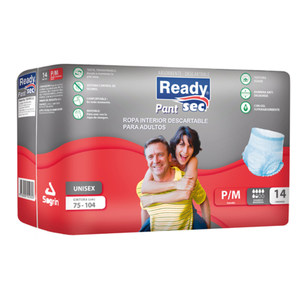 Ready Sec Pant Adultos Talle P/M 14 Unidades | Protección y Comodidad para Adultos