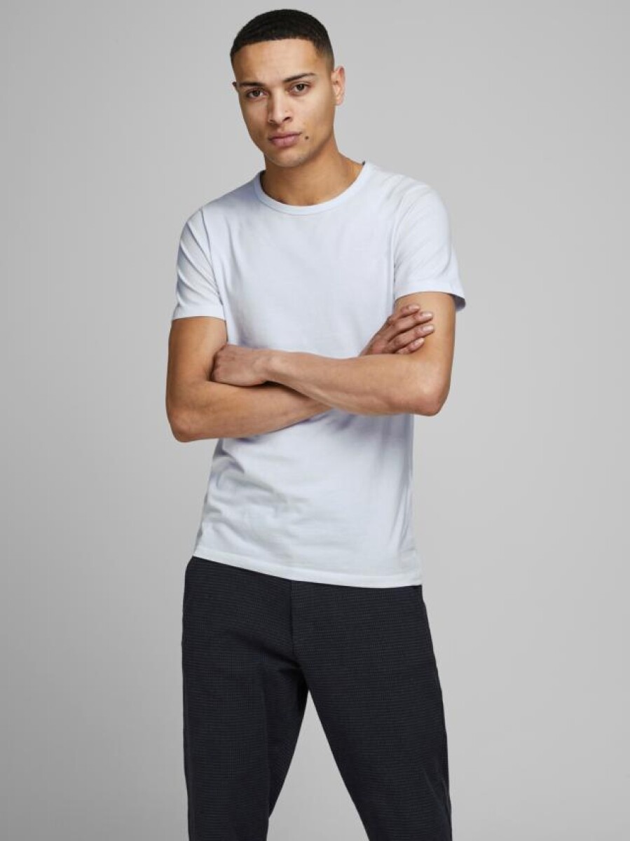 Camiseta Básica Regular Fit De Algodón Y Lycra - Optical White 