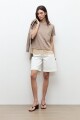 Remera oversized con encaje topo