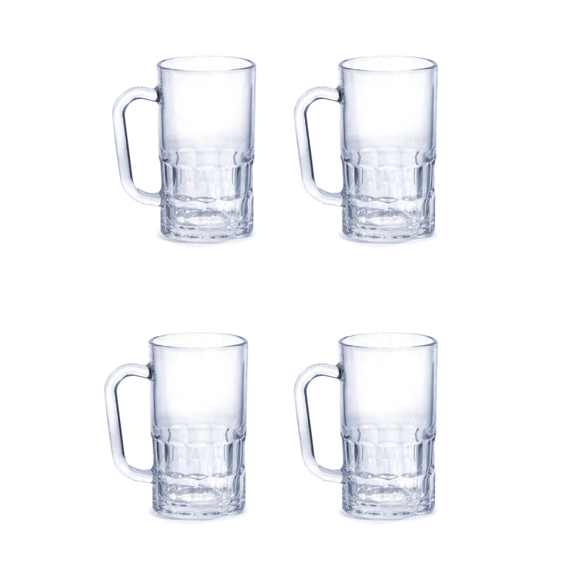 Set x4 Jarra cerveza 350ml vidrio millenium TRANSPARENTE