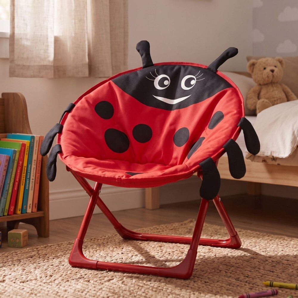 Silla Honguito Infantil Plegable de Metal Mariquita