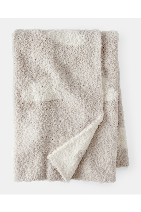 Manta de peluche, beige, diseño nubes Manta de peluche, beige, diseño nubes